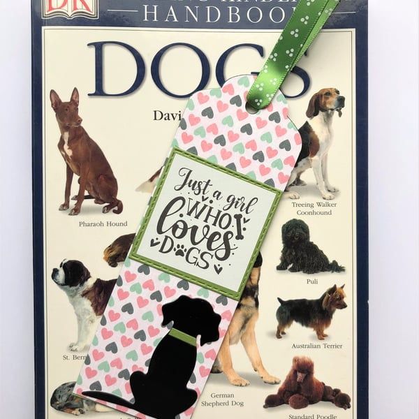 Handmade Dog Bookmark: Pawprint Ribbon Tassel, Dog Lover Gift