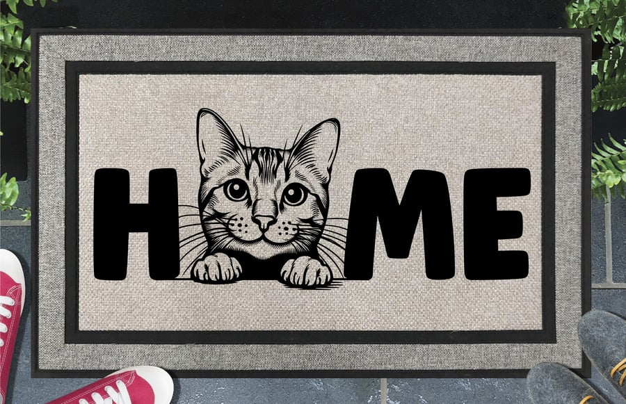 Bengal Cat Home Door Mat No.1 - All Weather Doormat - 45x70cm 