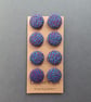 Set of eight scrap bag buttons - blue and purple Harris Tweed - Image 2