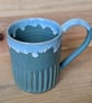 Scandi drippy blue mug - Image 3