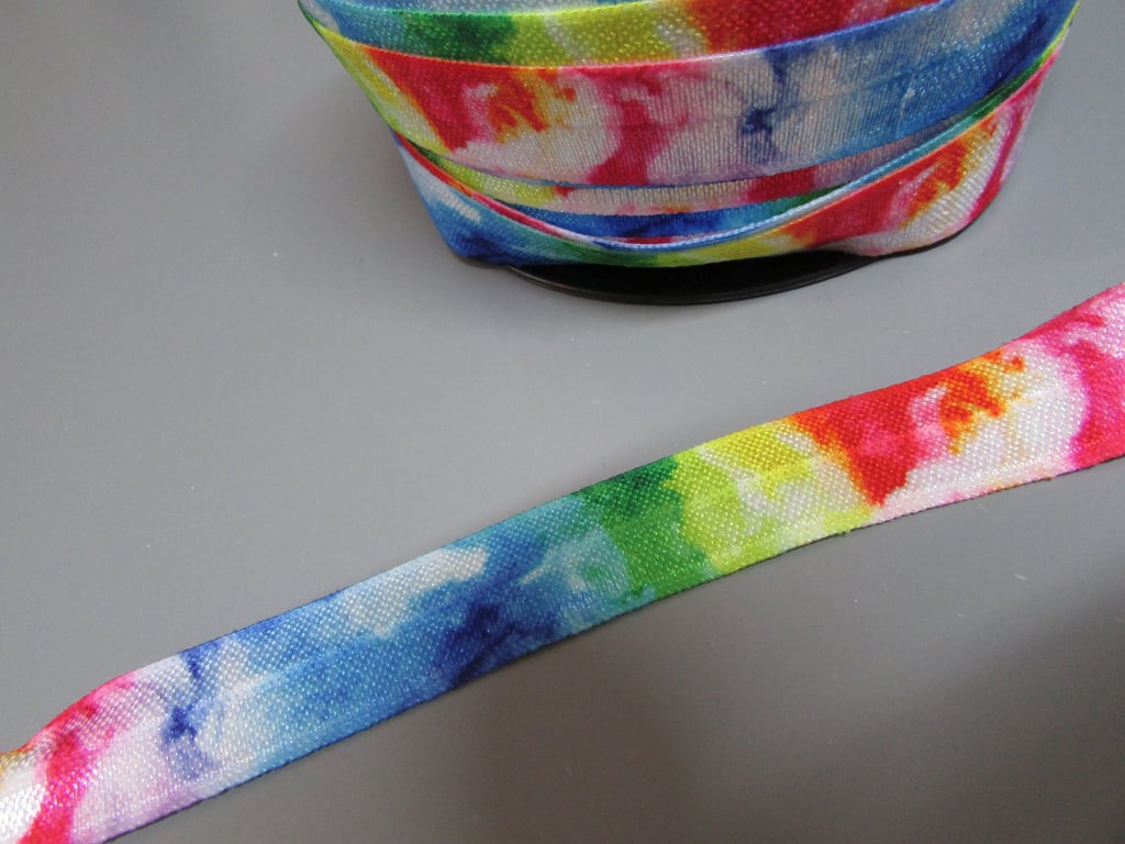 Tie Dye Fold Over Elastic x 1 metre