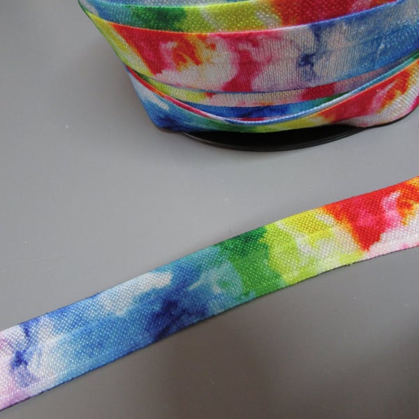 Tie Dye Fold Over Elastic x 1 metre