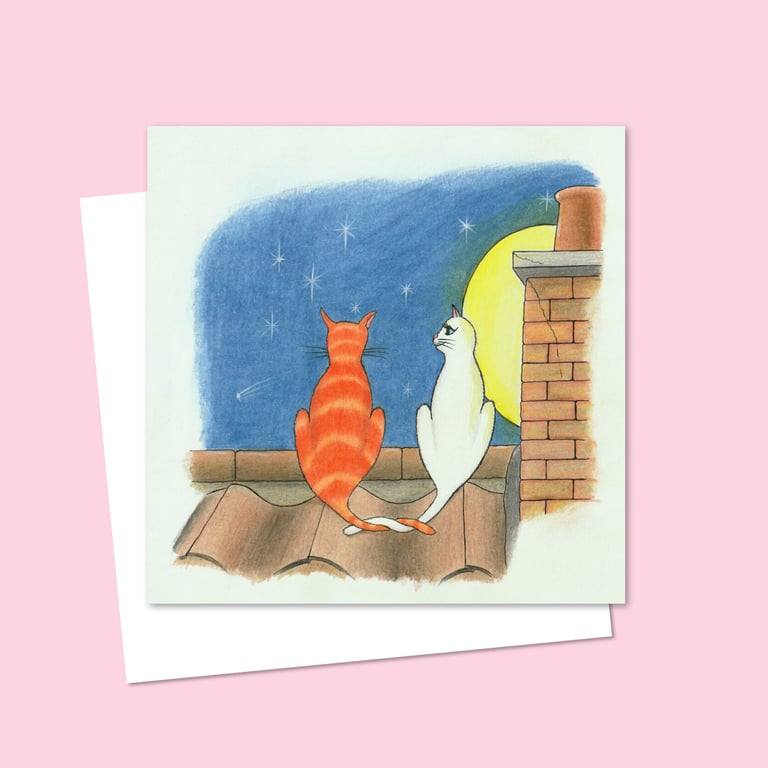 Romantic Cats Greeting Card: Birthday, Anniversary or Valentines Card