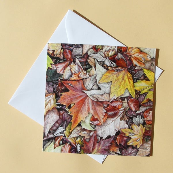 Greetings Card - Blank - Fallen Leaves No.3