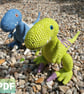 Ronnie the Raptor Crochet Pattern, Raptor Amigurumi Pattern, Dinosaur - Image 1