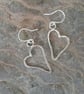 Sterling Silver Open Heart Drop Earrings  - Image 2