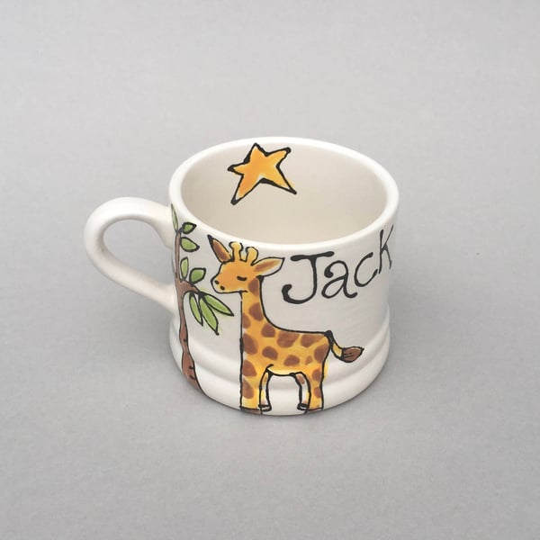 Personalised Children's Mug. Hand painted Earthenware Pottery Mug for Children