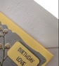 Birthday cards, wishes, love, yellow floral embossed card, blossom and foliage.  - Image 7