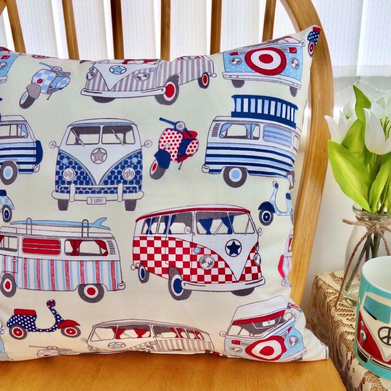 Cushion: Campervan design, Double Sided with pad and zip fastening 