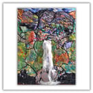 Textile landscape - needlework - Scotland - framed - Glen Isla