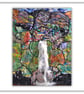 Textile landscape - needlework - Scotland - framed - Glen Isla - Image 1