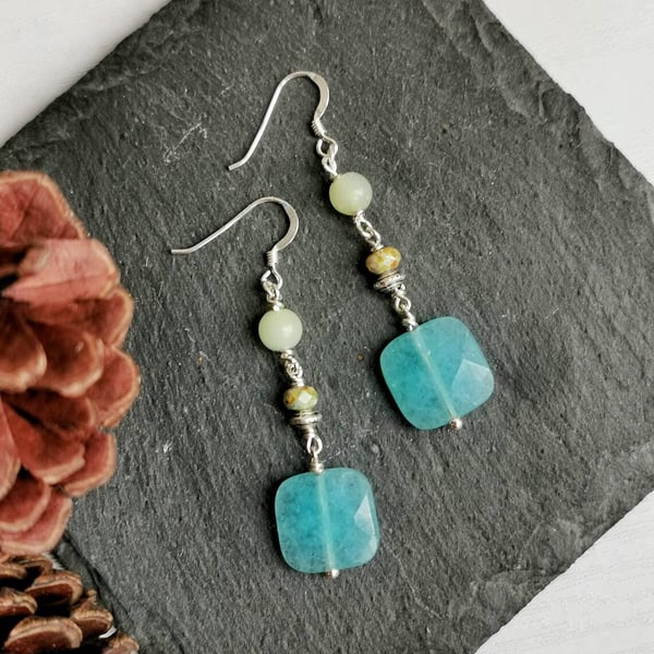 Sterling Silver and Blue Quartz Earrings