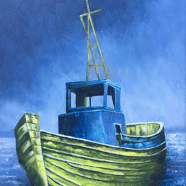 Original Oil on Canvas - Old Boat