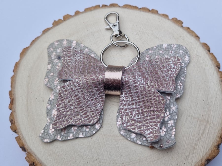 Leather Butterfly Keyring