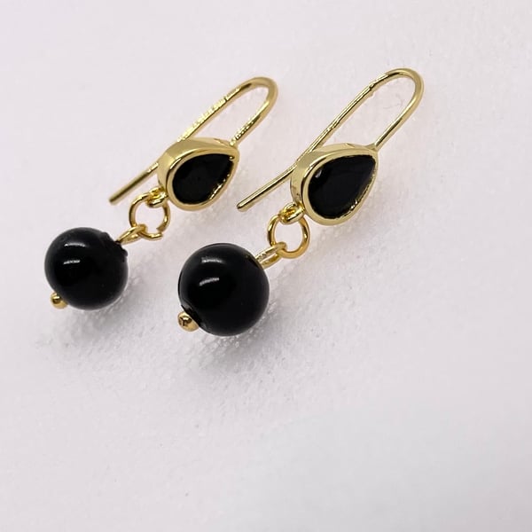 Jet Black Dangle Earrings 