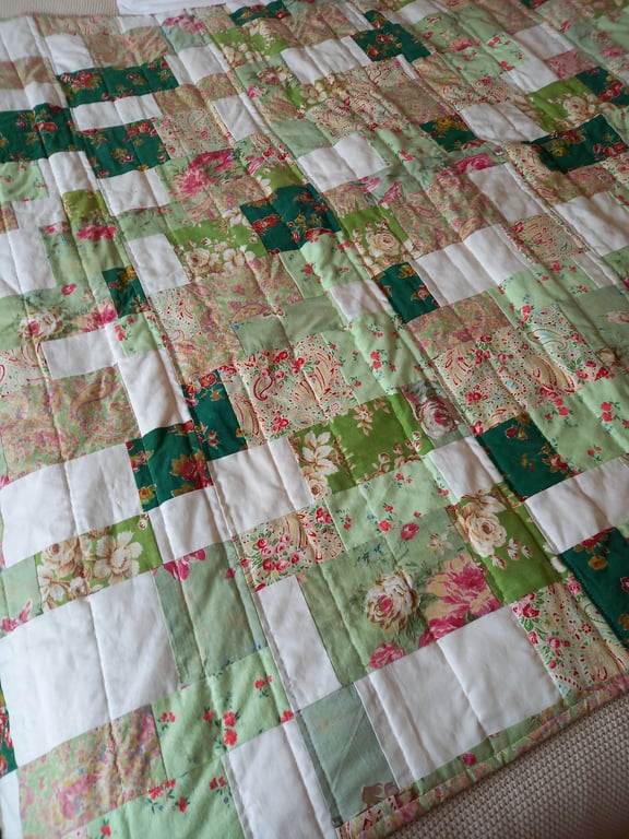 Vintage fabric patchwork quilt