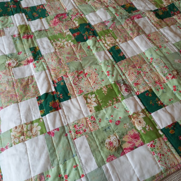 Vintage fabric patchwork quilt