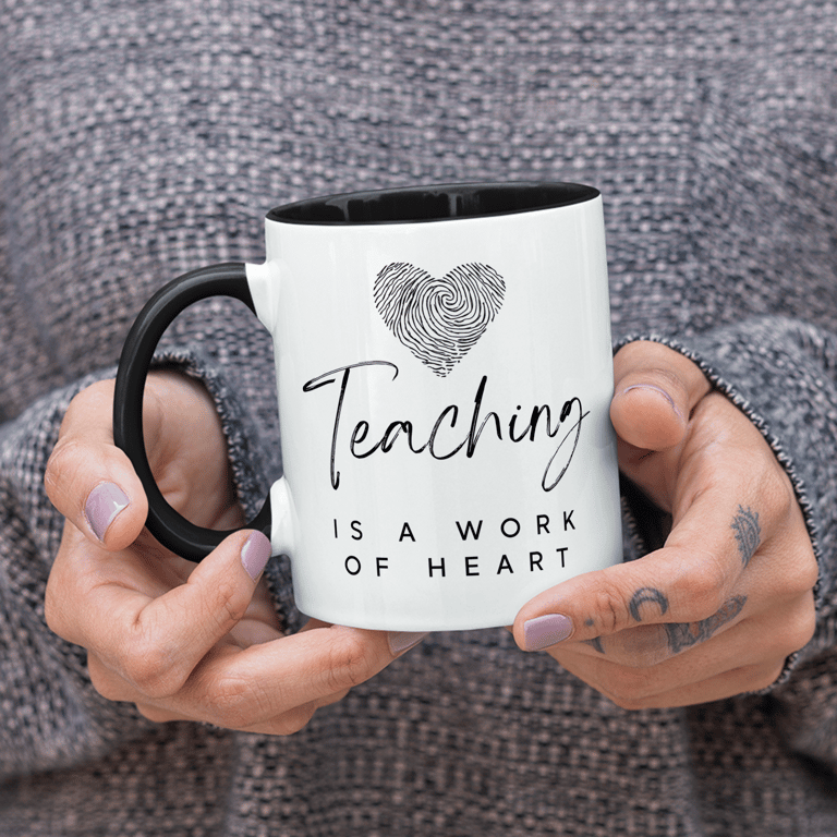 Teaching is a Work of Heart Mug - Script: Cute Inspirational Quote Teacher Gift