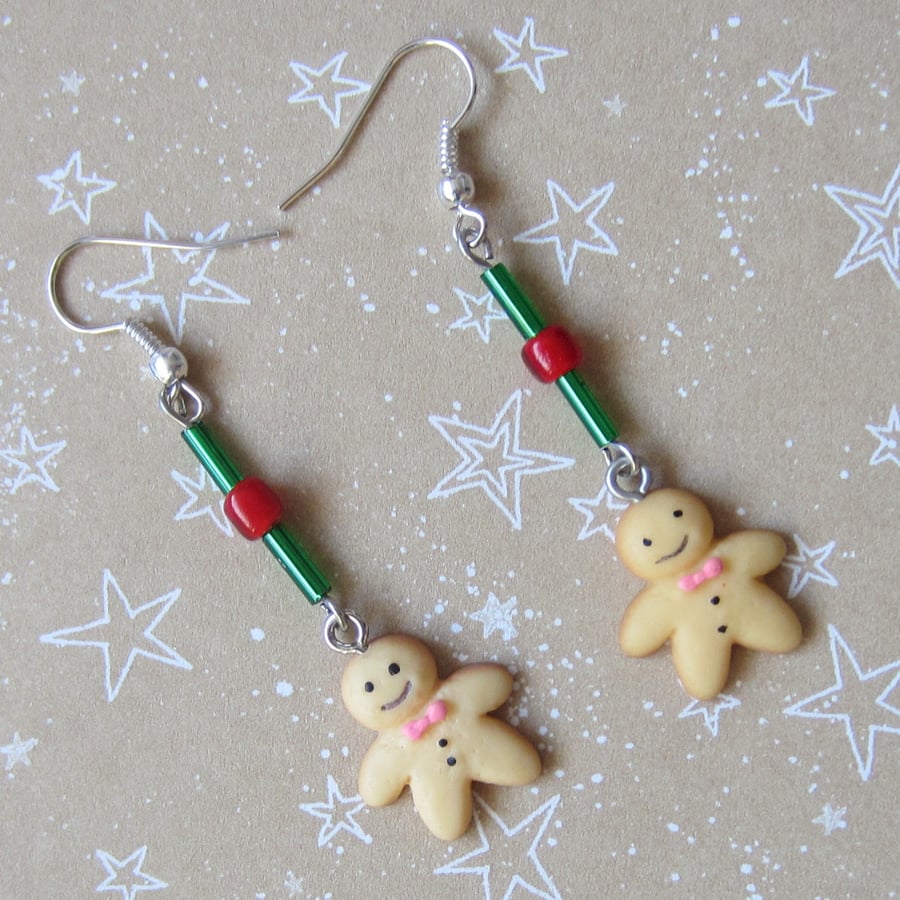 SALE Christmas Gingerbread Men Earrings