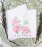 Hand-painted Church Floral Wedding card