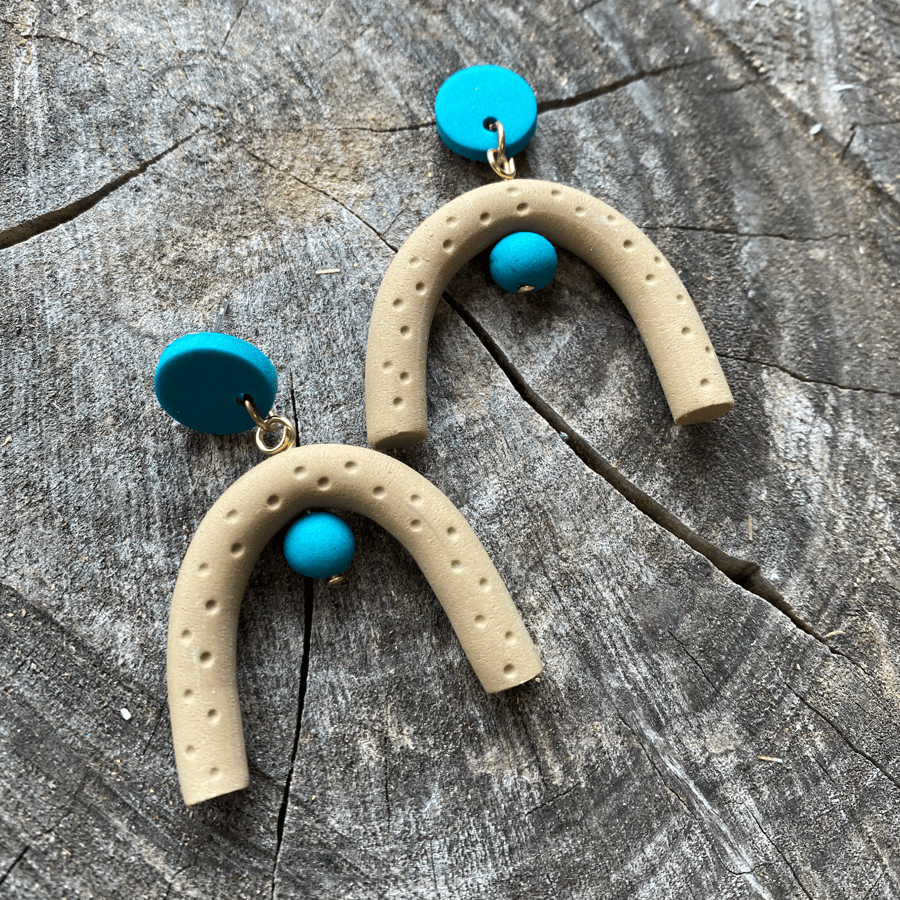 Dotty Arch Polymer Clay Earrings