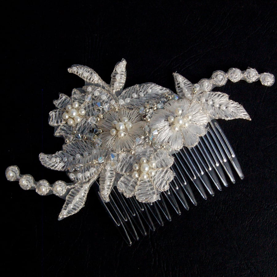 Vintage Flowers Hair Comb