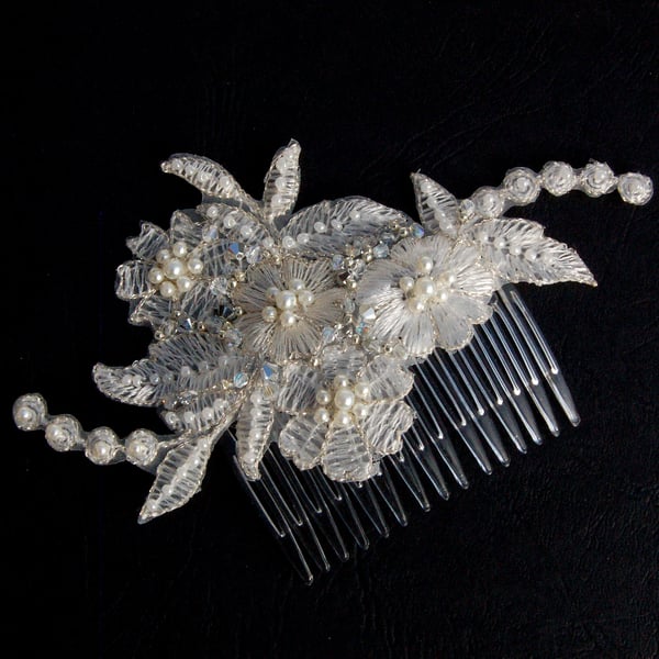 Vintage Flowers Hair Comb