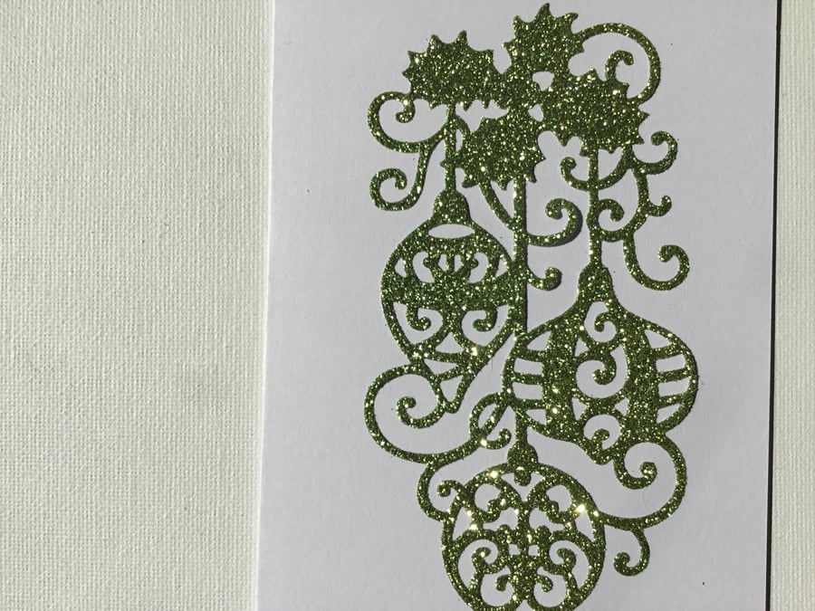 Sparkly green Christmas card
