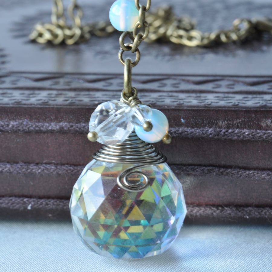 Twilight Dreams Crystal Ball Briolette Necklace