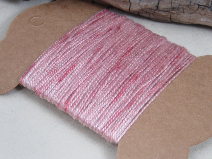15m Naturally Dyed Sappanwood Pink Fine Cotton Perle Embroidery Thread