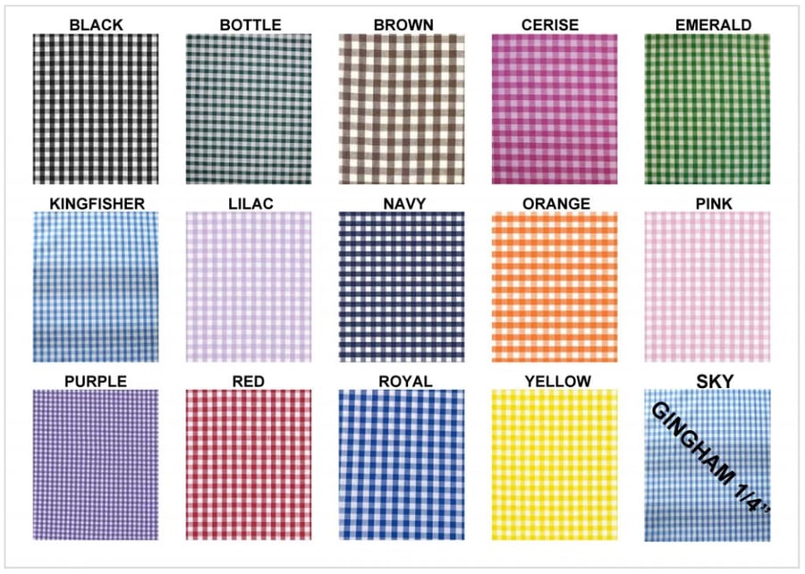 Gingham fabric 1 quarter inch check