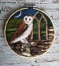 Owl in moonlit landscape needlefelted picture  - Image 4