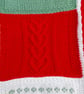 Hand Knitted Christmas Blanket with Red Tartan Fleece Backing - Image 3