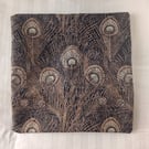 Liberty linen "Hera" cushion cover. Black and brown cushion cover