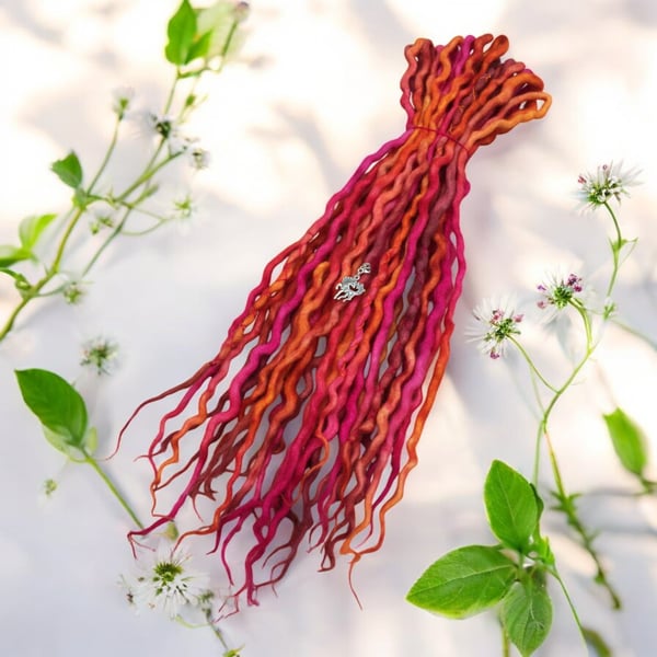 Fawn & Coral Ombre - Wool Dreadlocks - Choose Your Amount and Length 