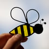 Stained glass honey bee suncatcher