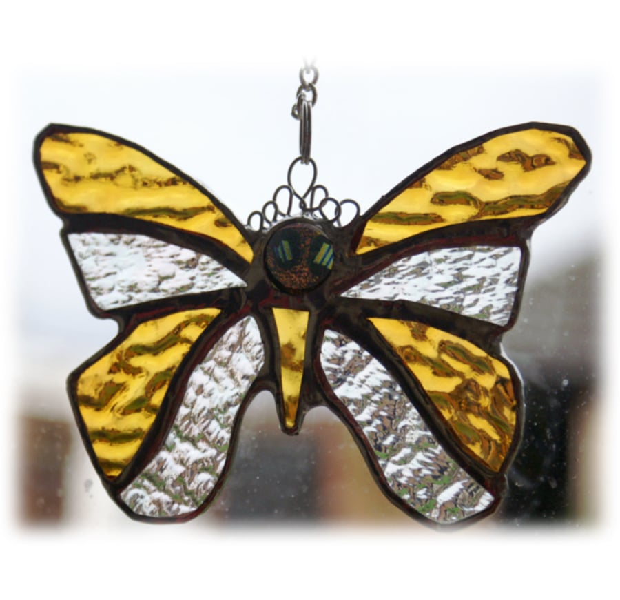 Birthstone Butterfly Suncatcher Stained Glass Topaz November