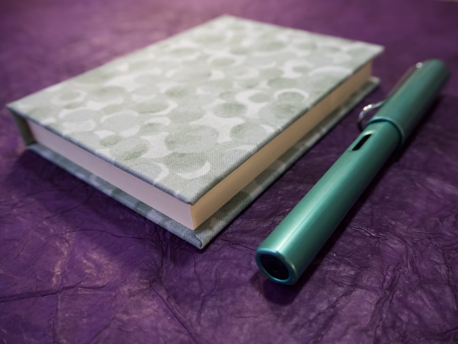 Pocket-sized Narrow Lined Notebook with green circles cover