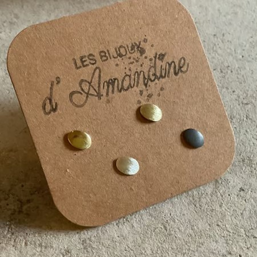 Curated Mixed Metal Mini Stud Set – 4 Unique Earrings