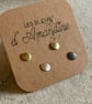 Curated Mixed Metal Mini Stud Set – 4 Unique Earrings - Image 1
