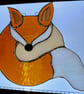 Stained glass round orange fox - Image 2