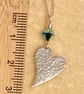 Pretty silver, angled heart with Swarovski crystal.  - Image 4
