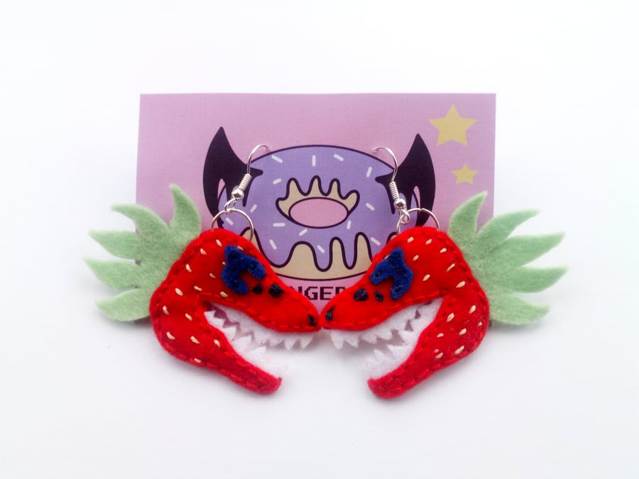 Reserved for Julie-Ann, dinoberry felt earrings