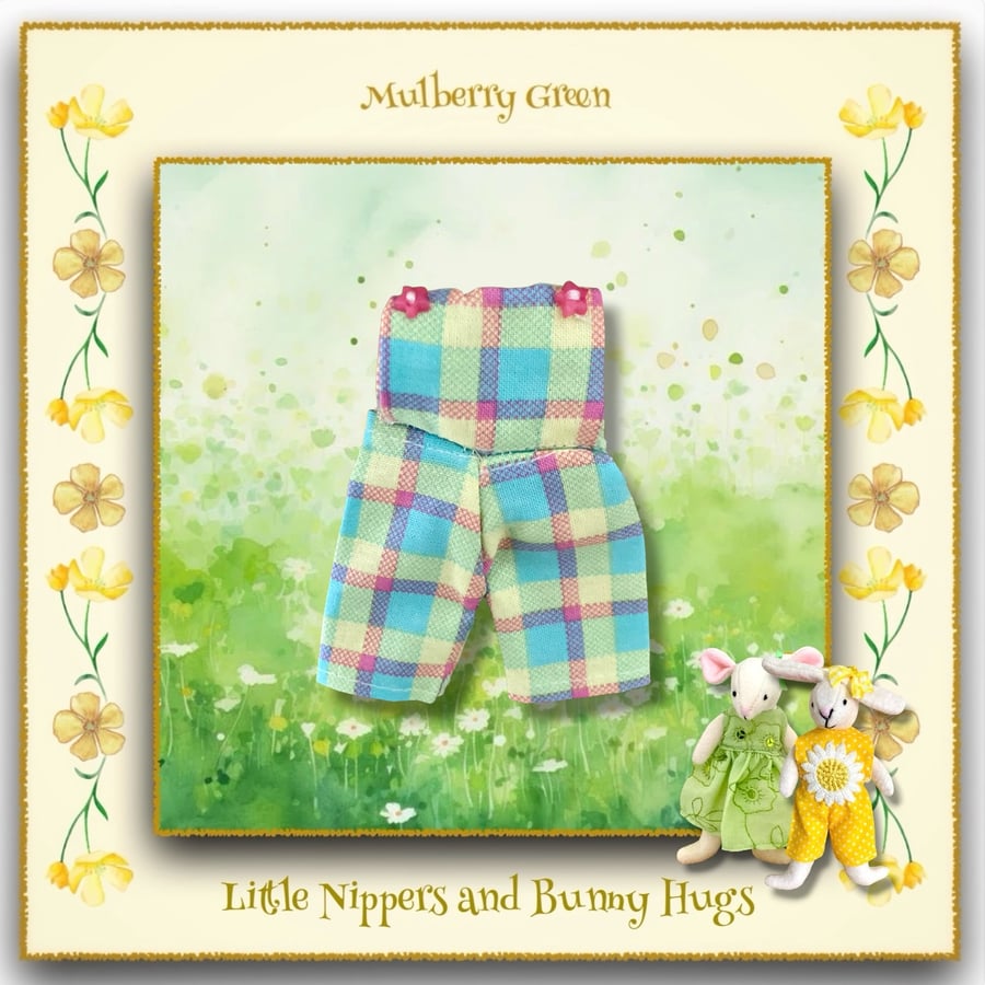 Checked Dungarees to fit the Little Nippers and Bunny Hugs 