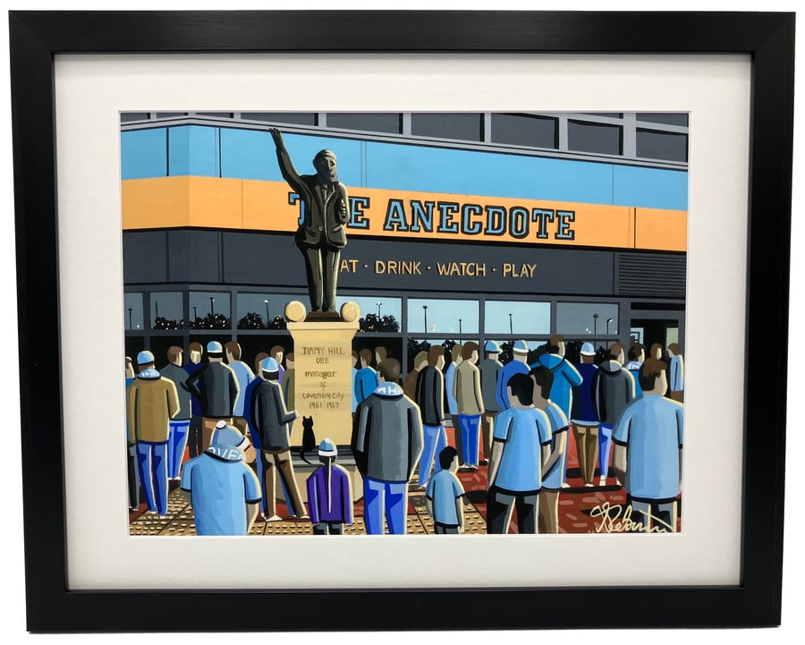 Coventry City, Framed Football Stadium Art Print. 14" x 11" Frame Size