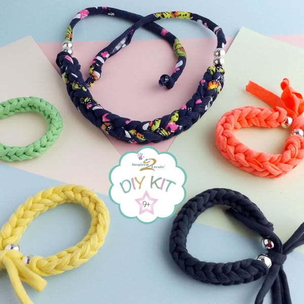 Make your own Necklace & Bracelet Kit - DIY knitting kit for kids 