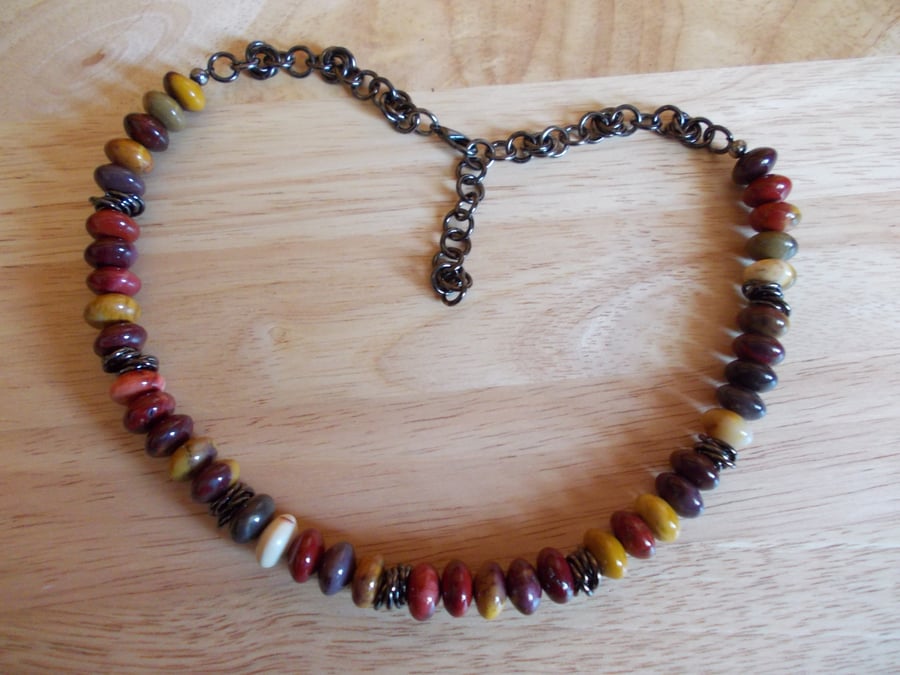 Mookite rondelle necklace