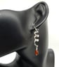 Sterling Silver Spiral Earrings With Amber Bead Drops  - Image 7