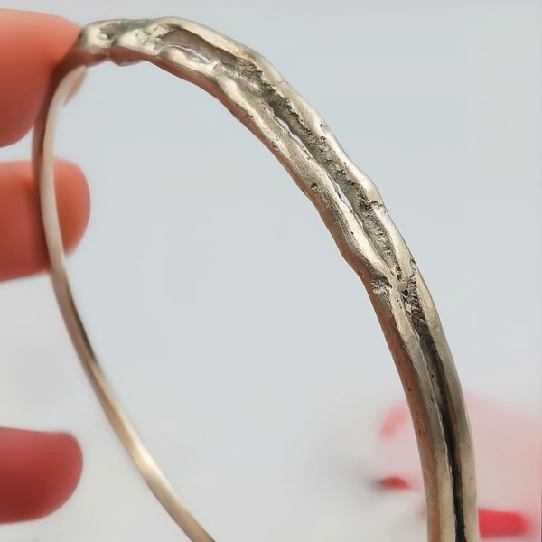 Molten Silver Bangle