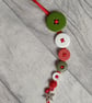 Set of Three Festive Button Dangle Christmas Tree Decorations - Image 4